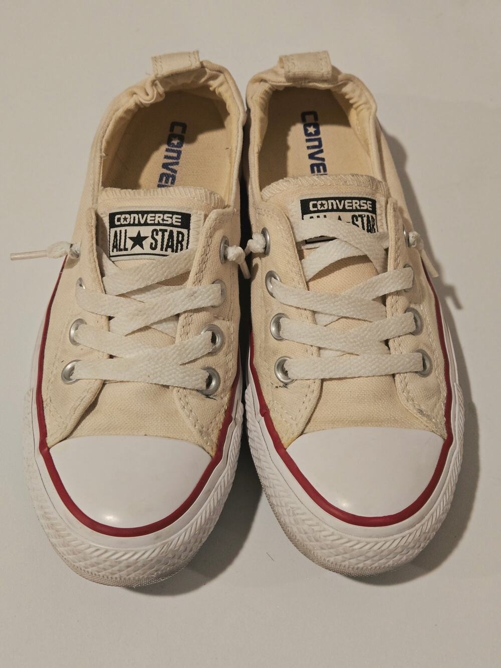 Converse Chuck Taylor All Star Slip On Sneakers Cream Off White Low Top Size 6